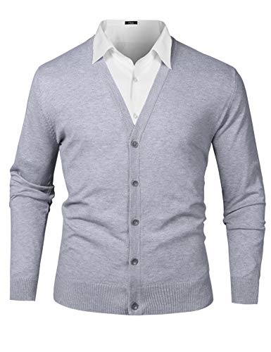 iClosam CáRdigan para Hombre De Punto AlgodóN SuéTer Rebeca para Hombres con BotóN