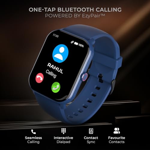 Image of beatXP Marv Neo Smart Watch with 1.85 inch Ultra HD Display, Bluetooth Calling, 240*280px, AI Voice Assistant, 100+ Sports Modes, Heart Rate Monitoring, SpO2, IP68, Fast Charging, 100+ Watch Faces (Blue)