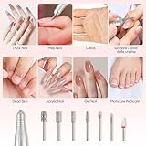 CkeyiN Pro Elektrische Nagelfräser Professionelle 35000RPM,Wiederaufladbare Elektrische Nagelfeile 7 in 1,mit LCD-Display Nagelfräser für Gelnägel Acrylnägel,Maniküre Pediküre Set,für Salon