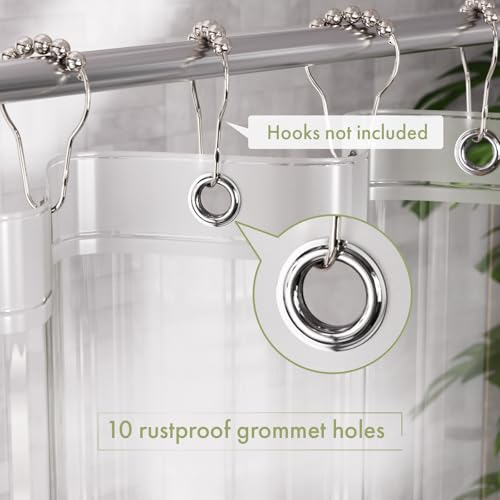 Image of AmazerBath Shower Curtain Liner Small, 60x72 Clear Camper Shower Curtain, Waterproof Plastic Shower Liner, Lightweight PEVA Shower Curtain for Bathroom with 3 Magnets and 10 Rustproof Metal Grommets
