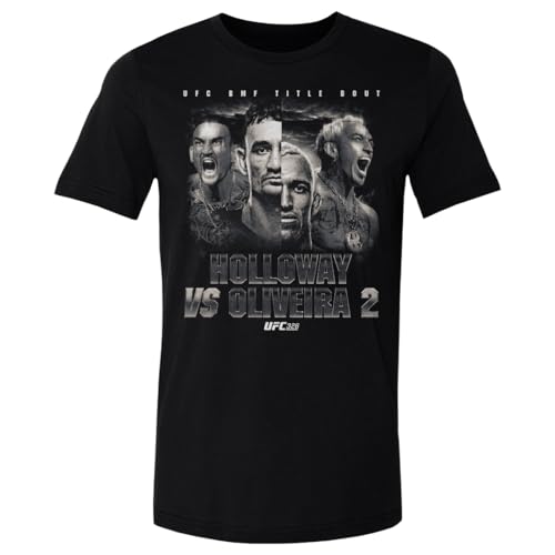 500 LEVEL UFC 326 Holloway Vs. Oliveira 2 Match Up Portraits Shirt (Black, Large)