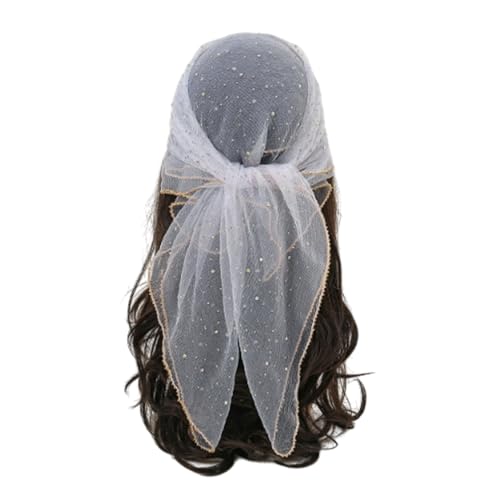Women'S Glitter Decor Head Scarf,Fashionable And Exquisite Brown Head Scarf,Soft Glitter Scarf