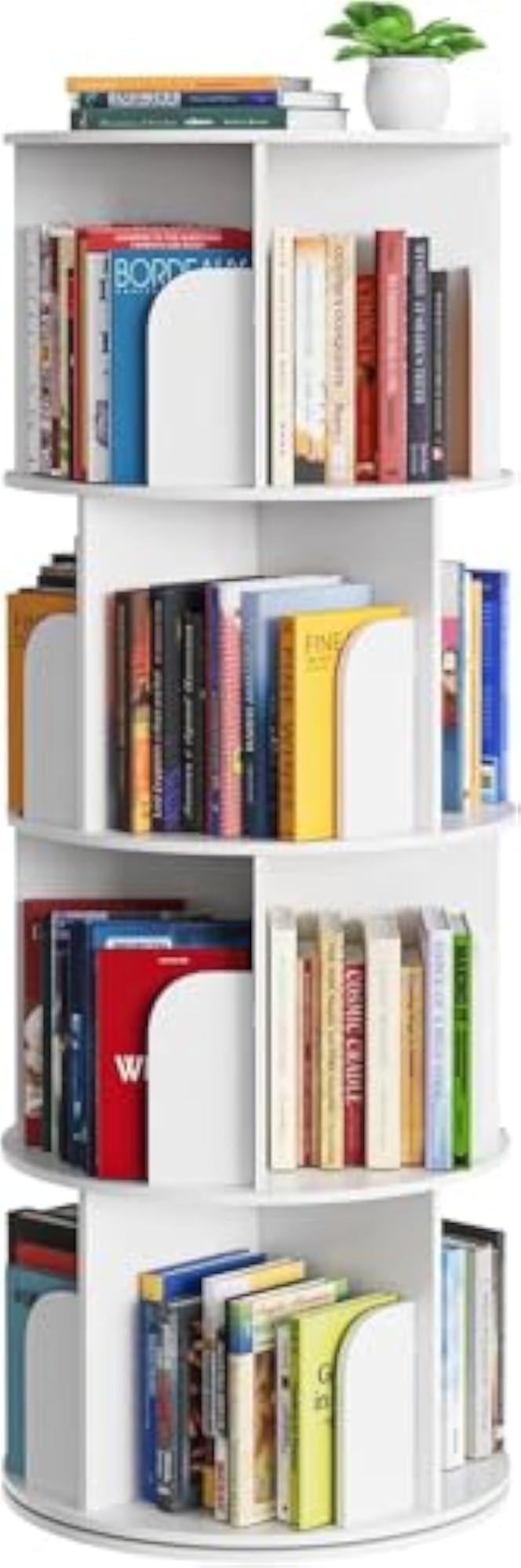 Rotating Bookcase, 360 Degrees, Space-Saving Storage