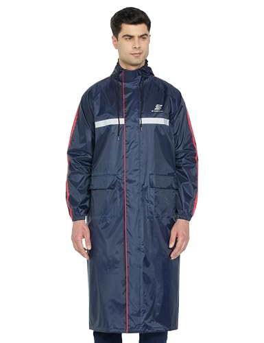 Image of Amazon Brand - Symactive Polyester Water Resistant Long Rain Coat
