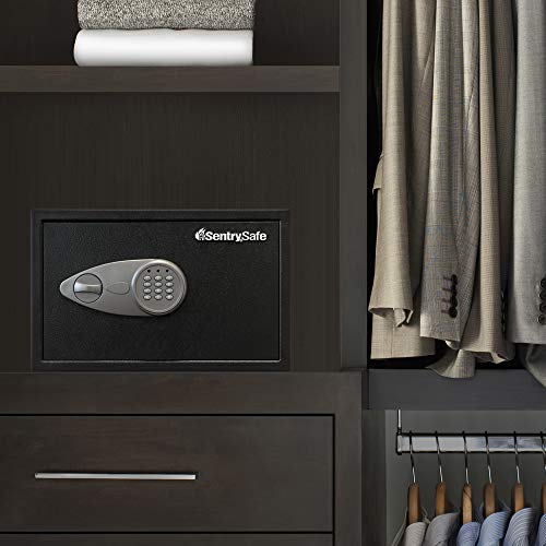 SentrySafe Black Home Safe with Shelf and Digital Keypad, Large Safe for Laptop, Documents, Money, Exterior: 10.6 x 16.9 x 14.6 Inches, X125 thumbnail 3