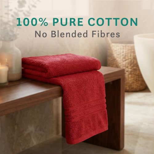 Image of MYTRIDENT Bath Towel for Men /Women | Comfort Living | Quick Drying | Travel Friendly | 1 Piece Large Size 100% Cotton 400 GSM | 70cms x 140cms - Tango Tomato