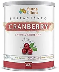 FAUNA E FLORA BRASIL EIRELI Cranberry Chá Instantâneo Solúvel Colágenoe Fibras Antioxidante Oxicoco Infecção Urinária 200g