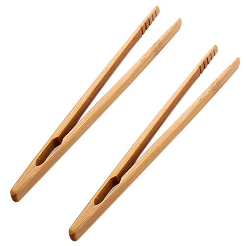 PULABO Pinces à grille-pain en bambou naturel de cuisine Clip en bambou pour aliments Pinces à...