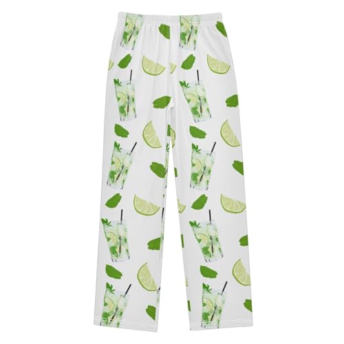 ZZKKO Glass Lemonade Mojito Cocktail Boys Pants for Kids Jogger Pants with Pockets S-XL