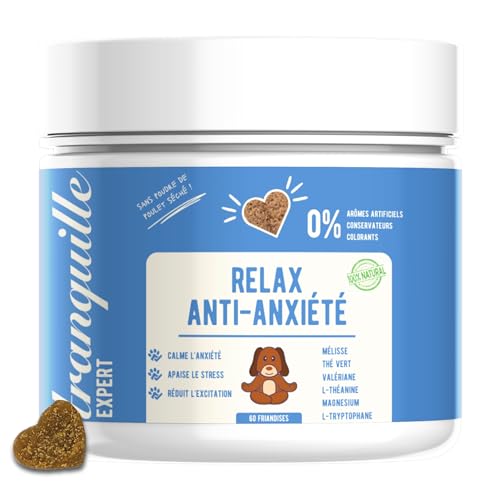 Tranquilo Expert Relax - Delicias para Perros Suplemento alimenticio calmante antiestrés y antiansiedad, sin Polvo de Pollo seco