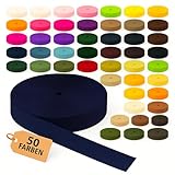 KBBB Gurtband 2m oder 5m lang – 50 Farben Breiten: 10mm 15mm 20mm 25mm 30mm 40mm 50mm Polypropylen