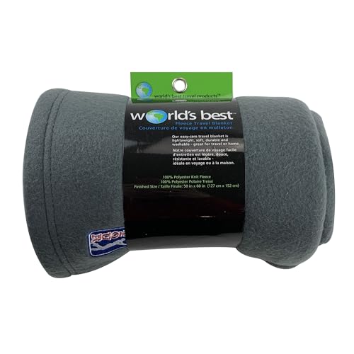 Wolf Essentials Cozy-Soft Microfleece Travel Blanket, 50x60 Inch, Lightweight, Compact, Perfect for Airplane and Car, PGA Charcoal by Wolf Essentials - Used condition - US$13.83