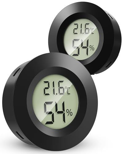 MAVORI® 2 x Thermometer Hygrometer mini mit C/F und on/off Funktion - Temperaturmessgerät und Luftfeuchtigkeitsmesser - präziser Raumthermometer...