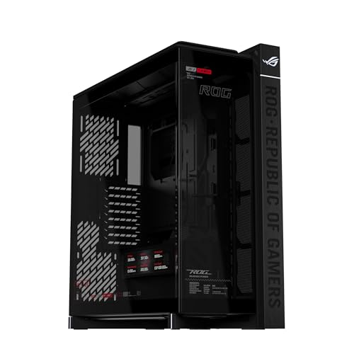 ASUS ROG Cronox E-ATX �t���^���[�Q�[�~���OPC�P�[�X�B | �p�Ȃ��������K���X�p�l���A�f���A��360mm���W�G�[�^�[&400mm�O���t�B�b�N�X�J�[�h�AE-ATX & BTF�}�U�[�{�[�h�A9.2�C���`LCD�X�N���[���B