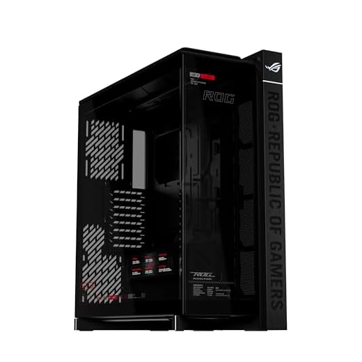 ASUS ROG Cronox E-ATX Full-Tower Gaming PC Case | Curved Tempered Glass Panel, Dual 360mm Radiators & 400mm Graphics Cards, E-ATX & BTF Motherboards, 9.2-Inch LCD Screen