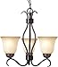 Maxim 10123WSOI Basix Wilshire Glass Dinette Mini Chandelier, 3-Light 180 Total Watts, 19"H x 16"W, Oil-Rubbed Bronze