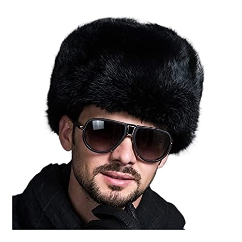 Haibing Bonnet Hiver Bonnet d'hiver Chapeaux De Bombardier En Fourrure Pleine Peau Pour Hommes De Qualité Supérieure, Chapeaux À Oreillettes Ushanka De Style Russe Chapeau d'hiver
