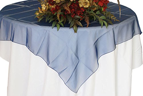 Wedding Linens Inc. (2 PCS) 72" Square Organza Sheer Table Overlays Toppers Organza Tablecloths Table Covers Linens for Wedding Party Banquet Events -