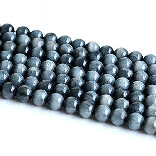 Perles œil de faucon gris 12mm pierres semi précieuses rondes pour création bijoux 16 pouces
