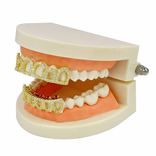 Parrilla de dientes inferiores helada para disfraces de Halloween y fiestas rap 6