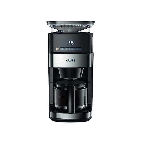 Krups KM8328 Grind Aroma Kaffeemaschine mit Mahlwerk | 24-Stunden-Timer | 180 g Bohnenbehälter | 1,25 L Fassungsvermögen für bis zu 15 Tassen Kaffee | Auto-Off-Funktion | 3 Mahlgrade | Schwarz – Bild 3
