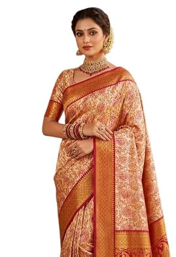 Bridal Dharmavaram Pattu Silk Saree Zari Weaving With Rich Pallu Zari Border - Red