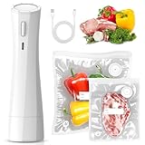 Ombrex Mini Vakuumiergerät – Tragbarer Vacuum Sealer mit USB-Aufladung, 30 Wiederverwendbare Vakuumbeutel, 60kPa Leistung, 1-Tasten-Bedienung, Kompaktes Design für Reisen, Büro & Küche