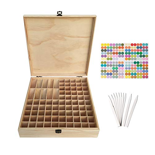 Pure Vie Wooden Essential Oil Storage Box Home Fragrance Carrier Case, Holds 85 Bottle (Fits 5-20ml) - Aromatherapy Organizer Makeup Nail Polish Perfume Container - Keep Your Oil Safe & Space Saver