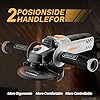8-Amp Angle Grinder: DEKOPRO 4-1/2 inch Electric Corded Grinder Power Tools with Grinding and Cutting Wheels, Auxiliary Handle and Wrench for Cutting, Polishing and Grinding #3