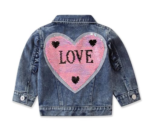 Toddler Kid Baby Girls Denim Jacket Long Sleeve Button Down Jeans Coat Cowboy Overcoat Hoodie Casual Outwear