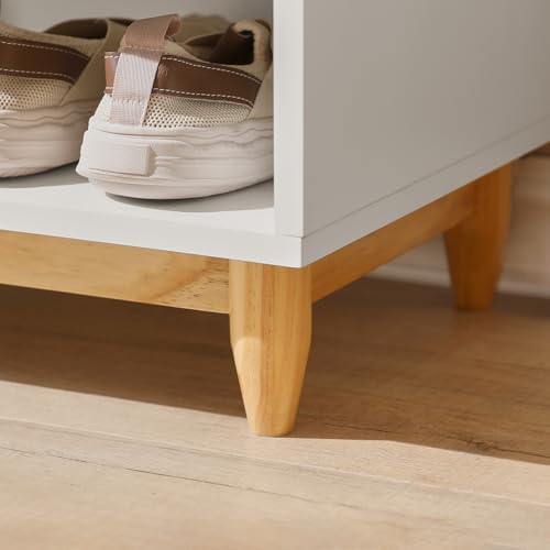SoBuy Banco Zapatero con Asiento y Almacenaje – Banco Zapatero Entrada Recibidor con Cajón, Puerta y Estantes Ajustables – Ideal para Recibidores de Entrada – Blanco, 100x35x60cm, 150kg, FSR128-W - imagen 8