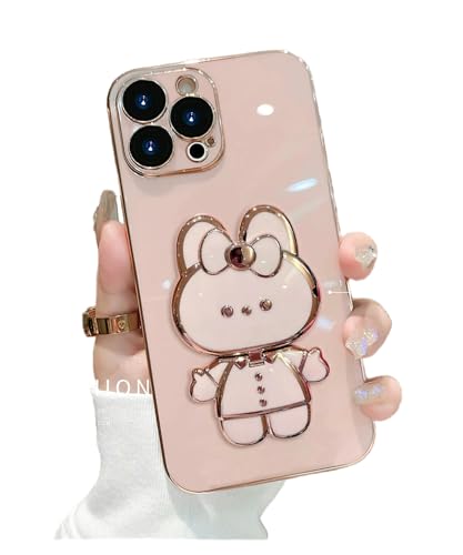 Coque iPhone 13 Pro rose haut de gamme à finition galvanisée chic