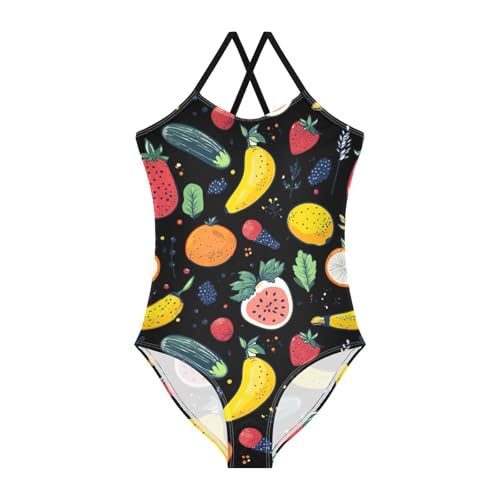 Fruits and Vegetables Girls One Piece Swimsuits Quick Dry Beach Swimwear Bathing Suit