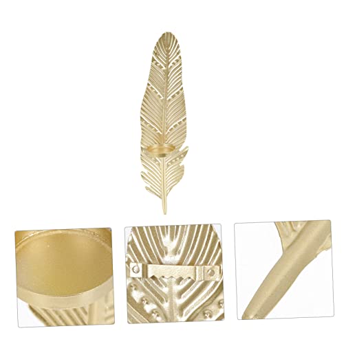 Osaladi 2 Pcs Candlestick Wedding Decor Vintage Decor Nordic Decor Leaf Tealight Candle Holder Chic Wall Adorn Holiday Tealight Holder Hanging Candleholder Wall Mounted Candle Holder Flat #TOP5