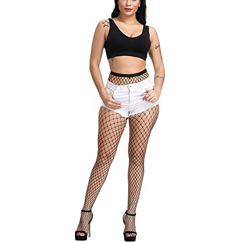 Image of Women's Sexy Thigh High Fishnet Stockings - High Waist Pantyhose Tights