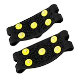 KESYOO Outdoor 2 Stück Rutschfeste Eisgriffe aus Silikon und Stahl mit Austauschbaren Metallkrallen Schuhüberzug für Bergschuhe Winterschuhe und Eisgriffschutz