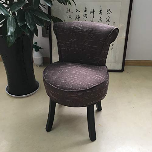 GWW Chair Shabby Chic Padded Vanity Stool, Fan Back Dressing Chair with Wood Leg GWW Chair Shabby Chic Padded Vanity Stool, Fan Back Dressing Chair with Wood Leg