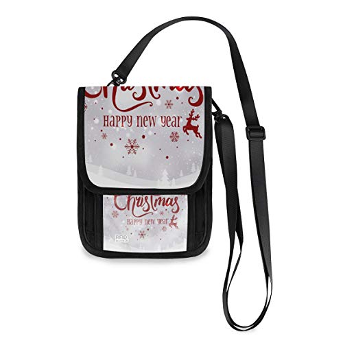 Preisvergleich Produktbild XiangHeFu Frohe Weihnachten Hintergrund Geldbörse Travel Card Holder Wallet Große Kapazität Telefon Tasche Coin Case