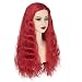 PORSMEER Long Curly Red Wig for Women Girls Halloween Cosplay Anime Costume Party Hair Accessory