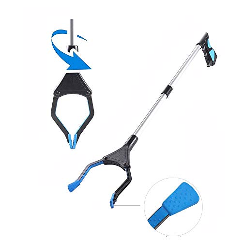 2 Packs - Reacher Grabber Pick Up Tool, 32" Foldable Extender Gripper Tool, Lightweight Long Duty Mobility Aid, Claw Trash Garbage Picker, Long Arm Reaching Claw,Blue - Thumbnail 2