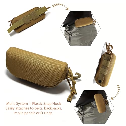 Image of Tactical Molle Glasses Case Tactical Eyeglasses Case Shockproof Sunglasses Carrying Protective Box with Clip