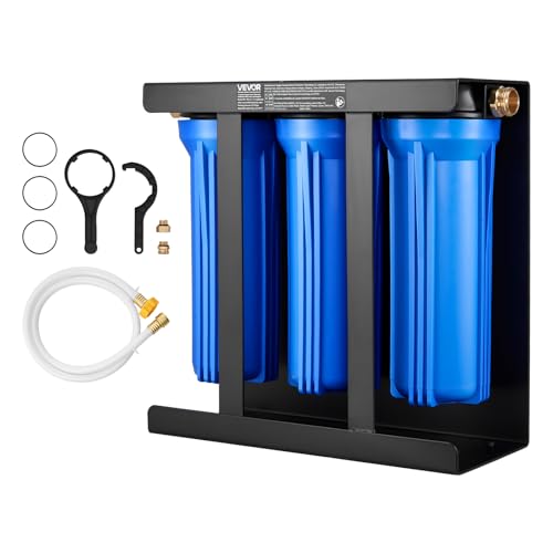 Top 10 Best Rv Water Filter System for Clean Water 6 VEVOR RV Water Filter with Bracket, 3-Cartridge 2.5 x 10 in Water Filter System for RVs, Remove Sediments, Chlorine, Bad Tastes, Odors, and Most Contaminants, for Campers, Boats, Vans