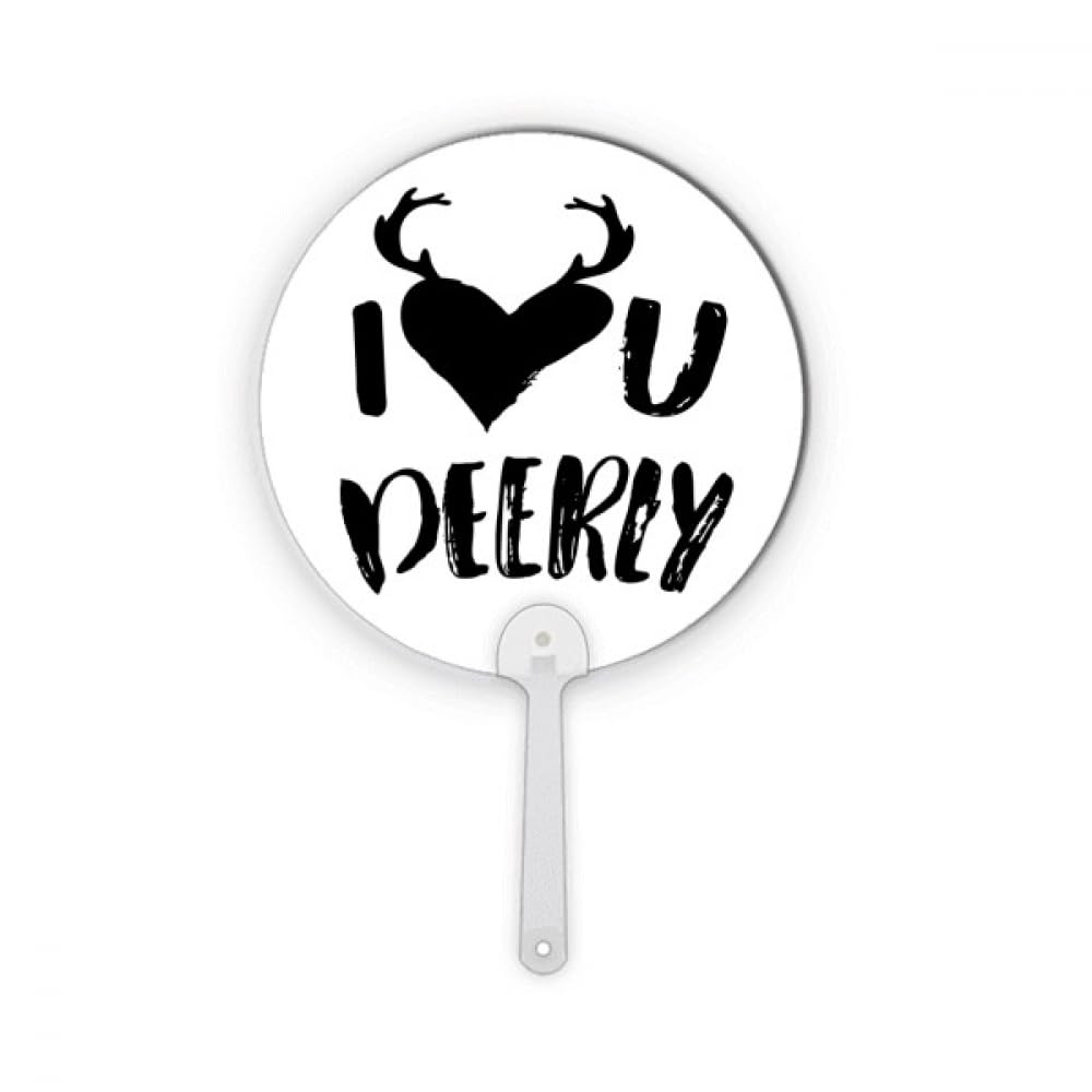 Éventail rond en plastique I Love You Deerly, le geste tendre pour exprimer votre affection