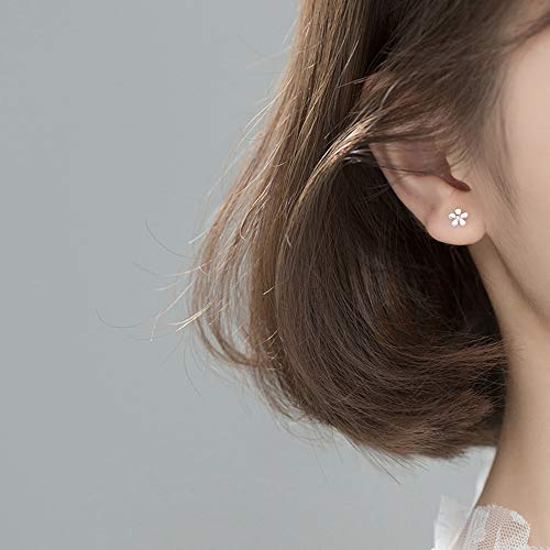 Minimalist 18G Daisy Flower Stud Earrings S925 Sterling Silver Dainty Tiny Small Cartilage Tragus Earring Ear Piercing Studs Helix Barbell Hypoallergenic For Women Girls #TOP2