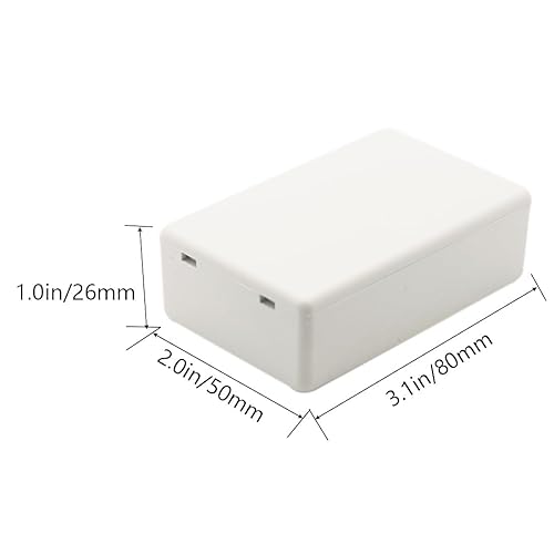 Miniatura 56 de Zulkit 5 cajas de proyecto de plástico ABS para proyectos eléctricos, caja de conexiones pequeña, color blanco, 2.4 x 1.42 x 0.98 pulgadas