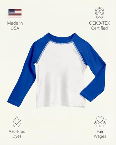 Image of City Threads Rash Guard for Boys SPF 50+ Made in USA, Long Sleeve Swim Shirt with Sun Protection, Toddler, and Youth Sizes