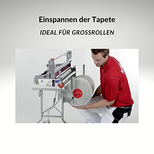 Tapofix Tapeziergerät CB 75 X - Standgerät für Tapeten und Raufaser - Tapeten bis zu 82 cm Breite - Für Großrollen - Eingebauter Kleisterkasten - Fahrbar und einklappbar
