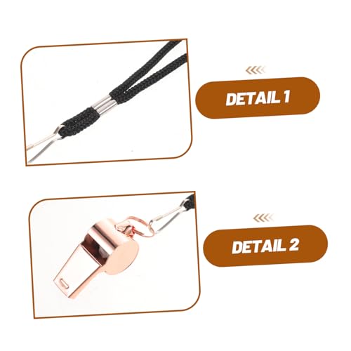 Silbatos deportivos NOLITOY de acero inoxidable 6pcs con cordón miniatura 3
