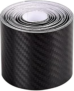 U/K HENYI Carbon Fiber Vinyl Wrap Strips Black Carbon Fiber Protective Film Car Door with Air Release Edge Guard Anti-scratch Sticker for Interior/Exterior Cars Motorcycle DIY Textured (50 x 3000 mm)