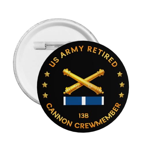 Qauirfe US MOS 13B Crewmember Korean War Combat Retired Express Your Unique Style with Our Fashionable Round Badges Large